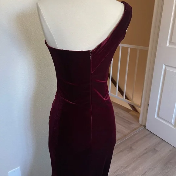 Velvet Burgundy Evening Gown